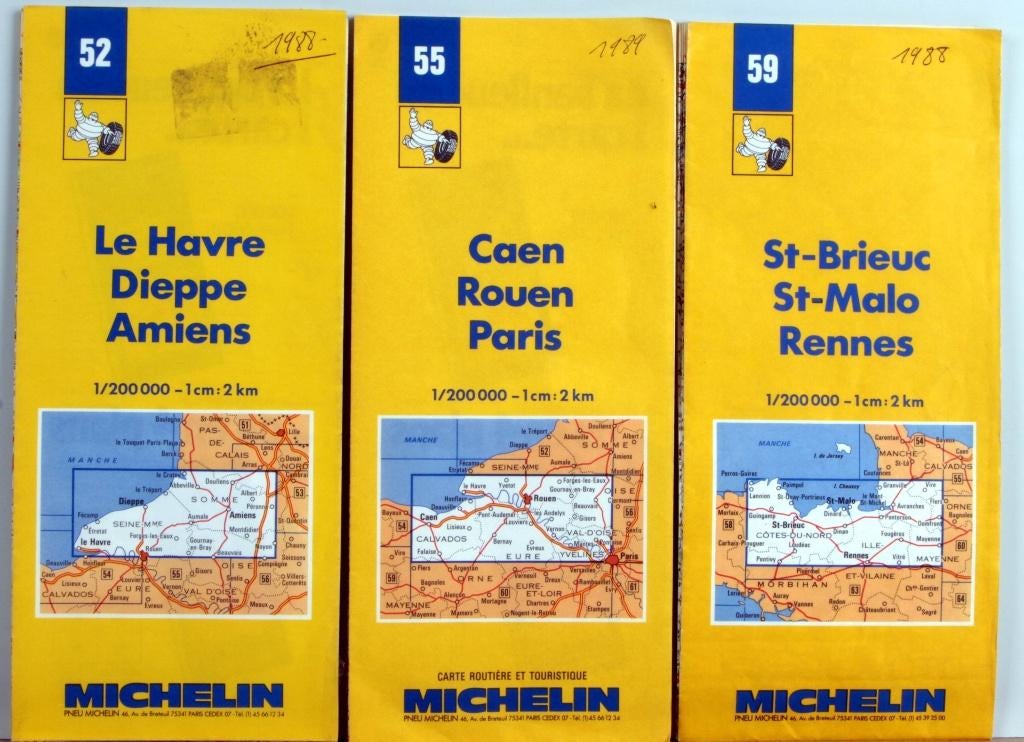 Cartes Michelin France 55-55-59, Livres, Atlas & Cartes géographiques, Michelin Editions, Enlèvement ou Envoi, Utilisé, Carte géographique