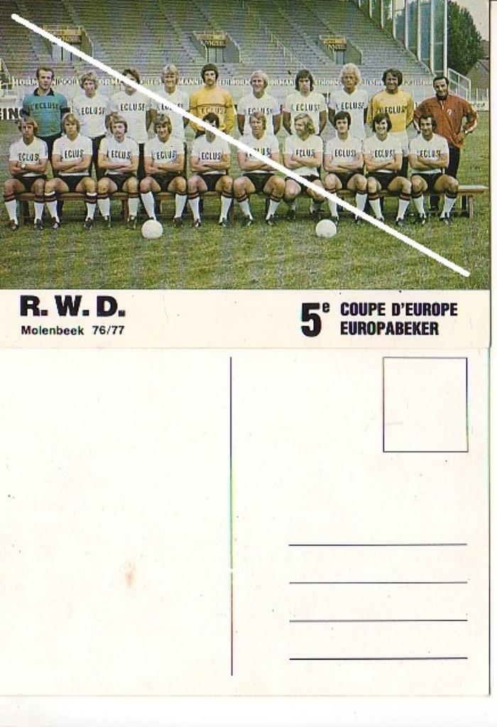 RWDM/Molenbeek/5e Coupe d'Europe 76/77, Collections, Envoi, Comme neuf, Affiche, Image ou Autocollant