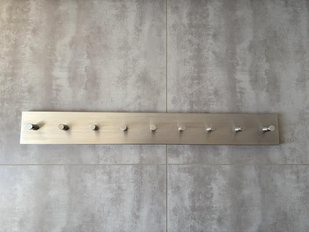 Aluminium wandkapstok met haakjes, Overige materialen, Gebruikt, Minder dan 100 cm, Ophalen