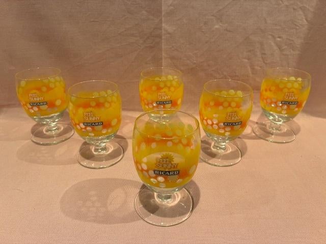 6 Ricard ballon glazen Sunny, Ophalen of Verzenden, Zo goed als nieuw, Gebruiksvoorwerp