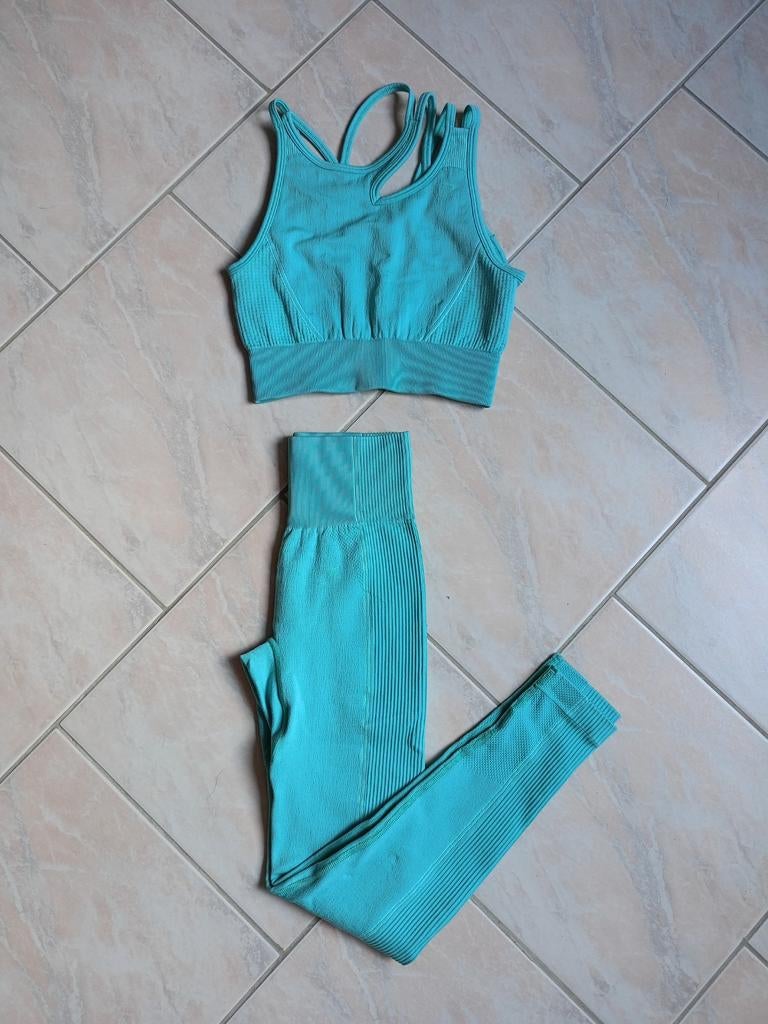 Fitnessset, Kleding | Dames, Sportkleding, Maat 34 (XS) of kleiner, Gymshark, Verzenden, Blauw