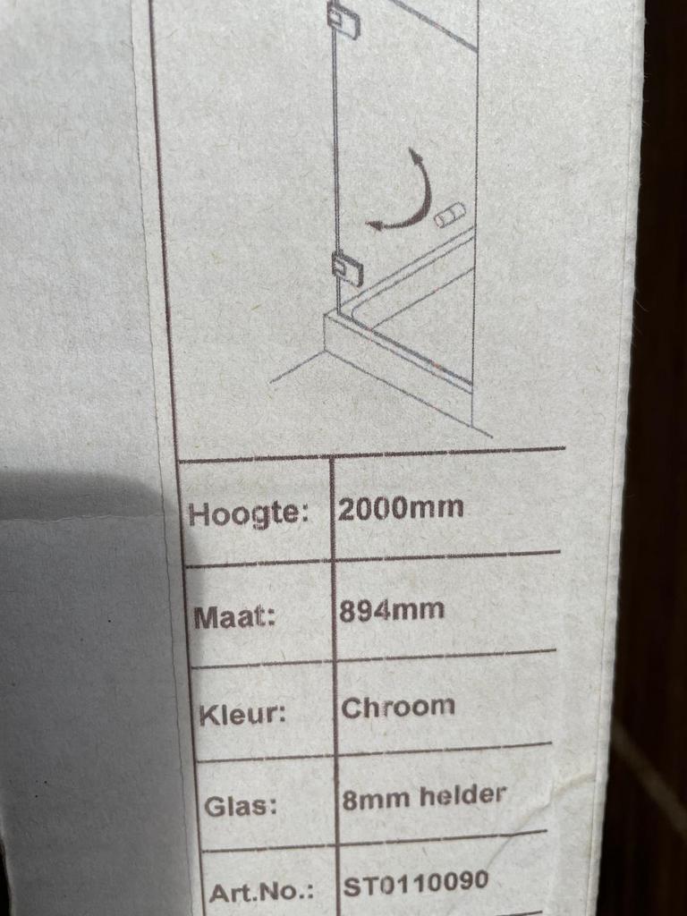 Van Rijn ST01 Porte de niche/porte de douche 90x200 en verre, Bricolage & Construction, Enlèvement, Neuf, Verre, Douche