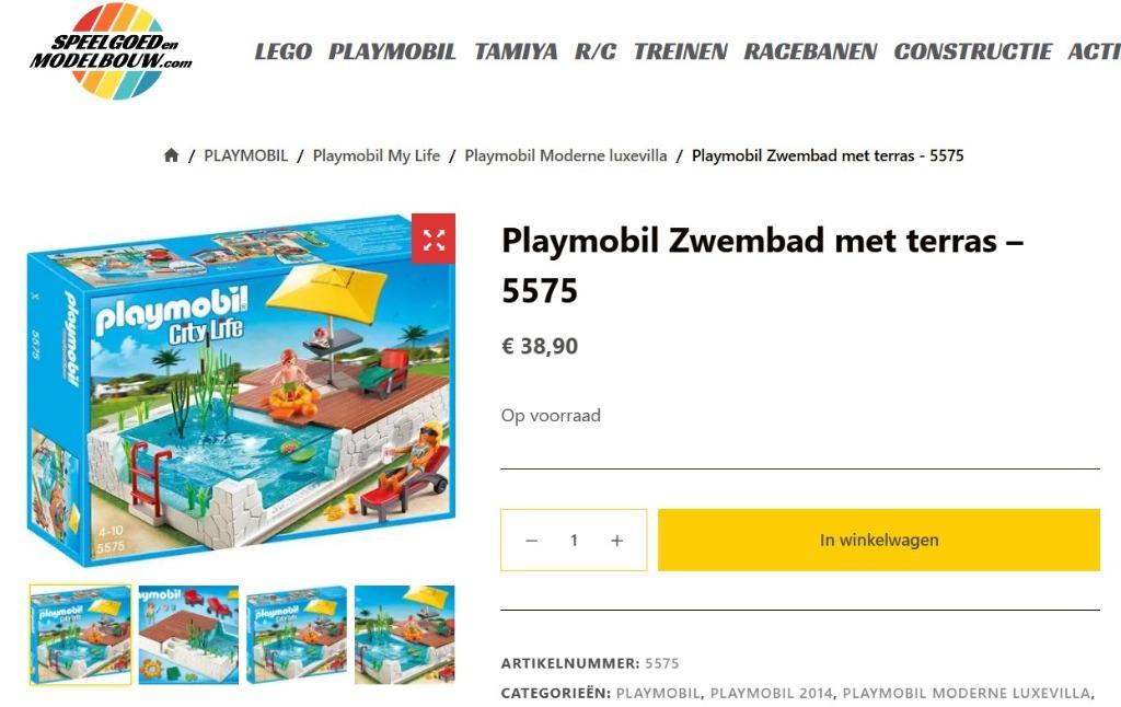 PLAYMOBIL Piscine avec terrasse - 5575, Enlèvement ou Envoi, Comme neuf, Ensemble complet