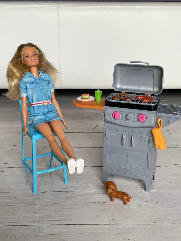 Barbie BBQ-set inclusief pop, Ophalen, Zo goed als nieuw, Barbie