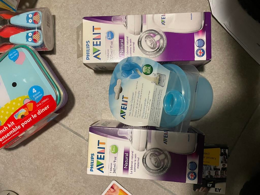 2 Avent Flessen+melkpoederdoos, Kinderen en Baby's, Ophalen, Nieuw