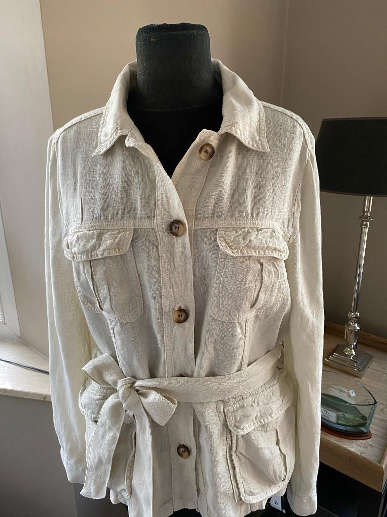 SCAPA beige "safari look" linnen vestje - 40, Kleding | Dames, Maat 38/40 (M), Scapa, Beige, Ophalen of Verzenden