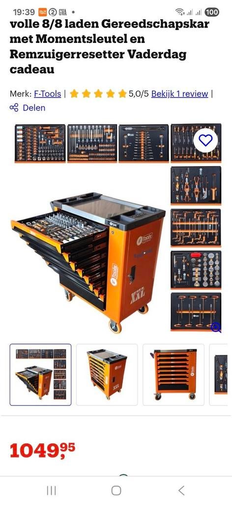 CHARIOT À OUTILS XXL À 8 TIROIRS REMPLI D'UNE CLÉ DYNAMOMÉTR