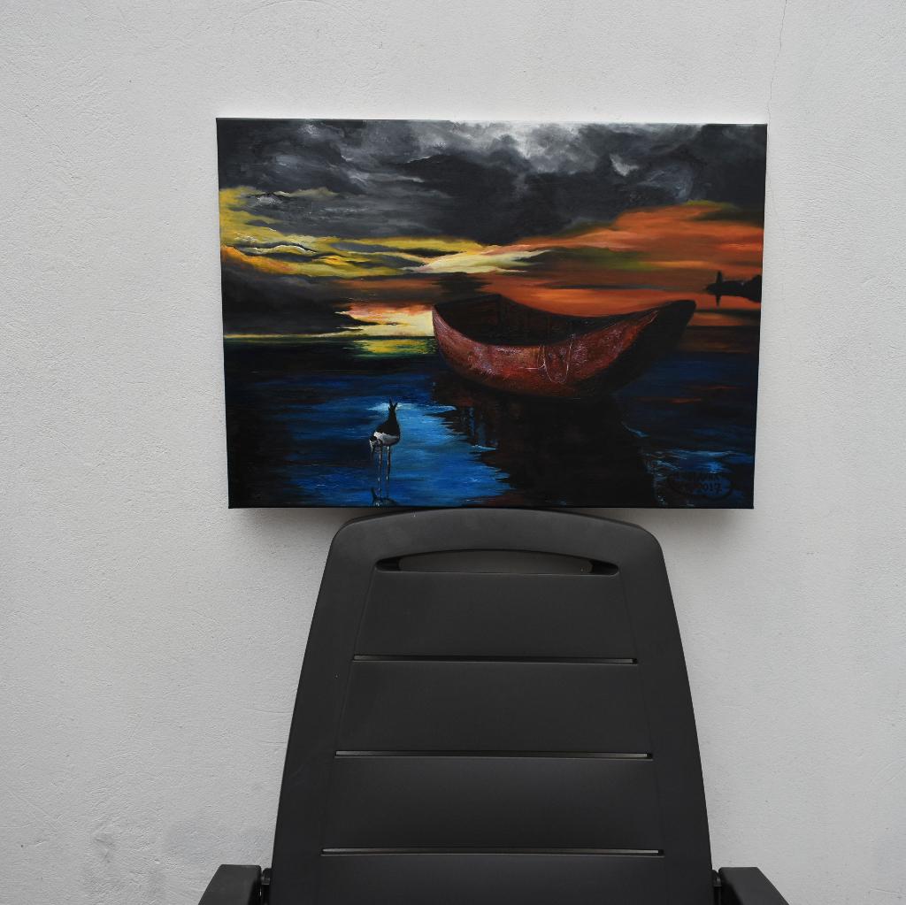 Coucher du soleil kayak et oiseau,par joky kamo, Enlèvement