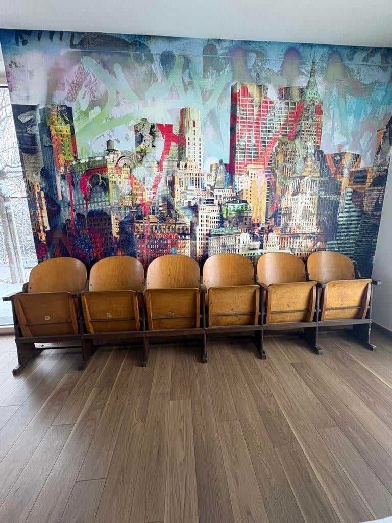 Vintage Cinema Stoelen – Rij van 6 – Goede Staat, Ophalen