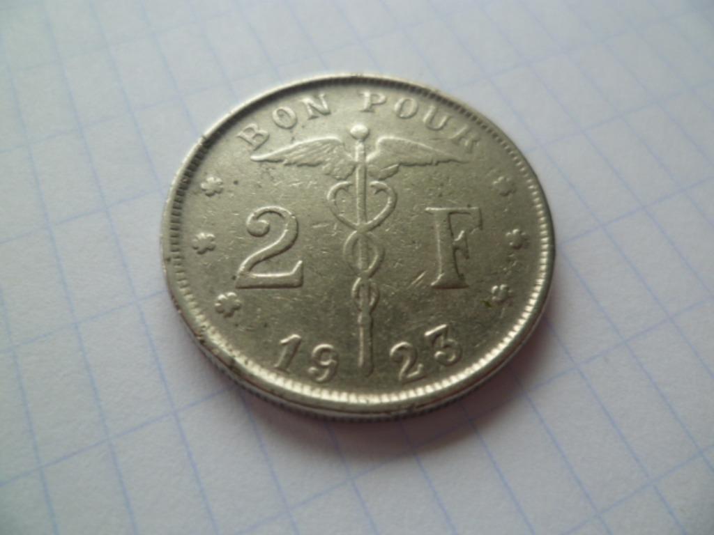 pièce de 2 Francs belges 1923, Enlèvement ou Envoi, Monnaie en vrac