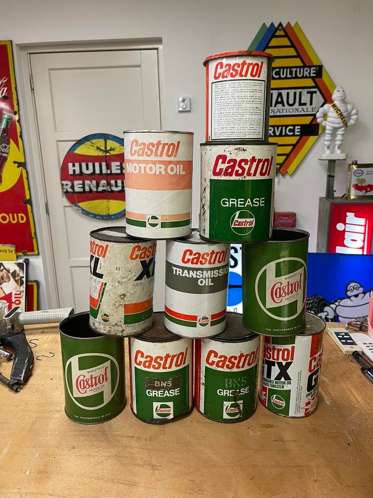 Lot bidons d'huile Castrol, Collections, Enlèvement ou Envoi, Utilisé, Autre, Autres marques
