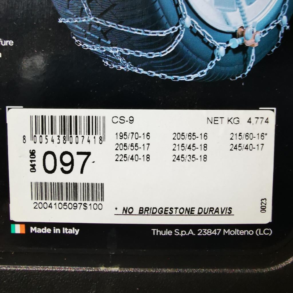 Chaînes neige Thule / König CS-9 097 – jamais utilisées, Enlèvement, Neuf