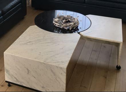 Table de salon marbre modulable, 100 à 150 cm, Moins de 50 cm, Comme neuf, Enlèvement