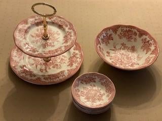 English cake stand - présentoir de pâtisseries à étages, Enlèvement, Comme neuf, Rond, Autres matériaux