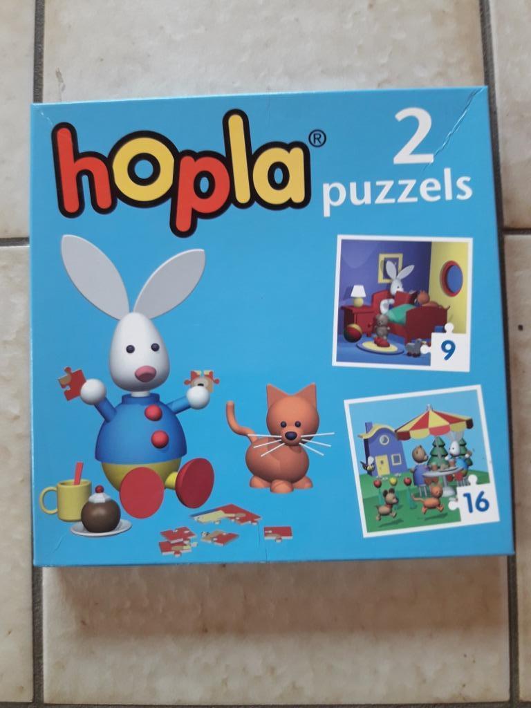 Puzzel Hopla - 2 stuks, Kinderen en Baby's, Speelgoed | Kinderpuzzels, Gebruikt, 10 tot 50 stukjes, Ophalen of Verzenden