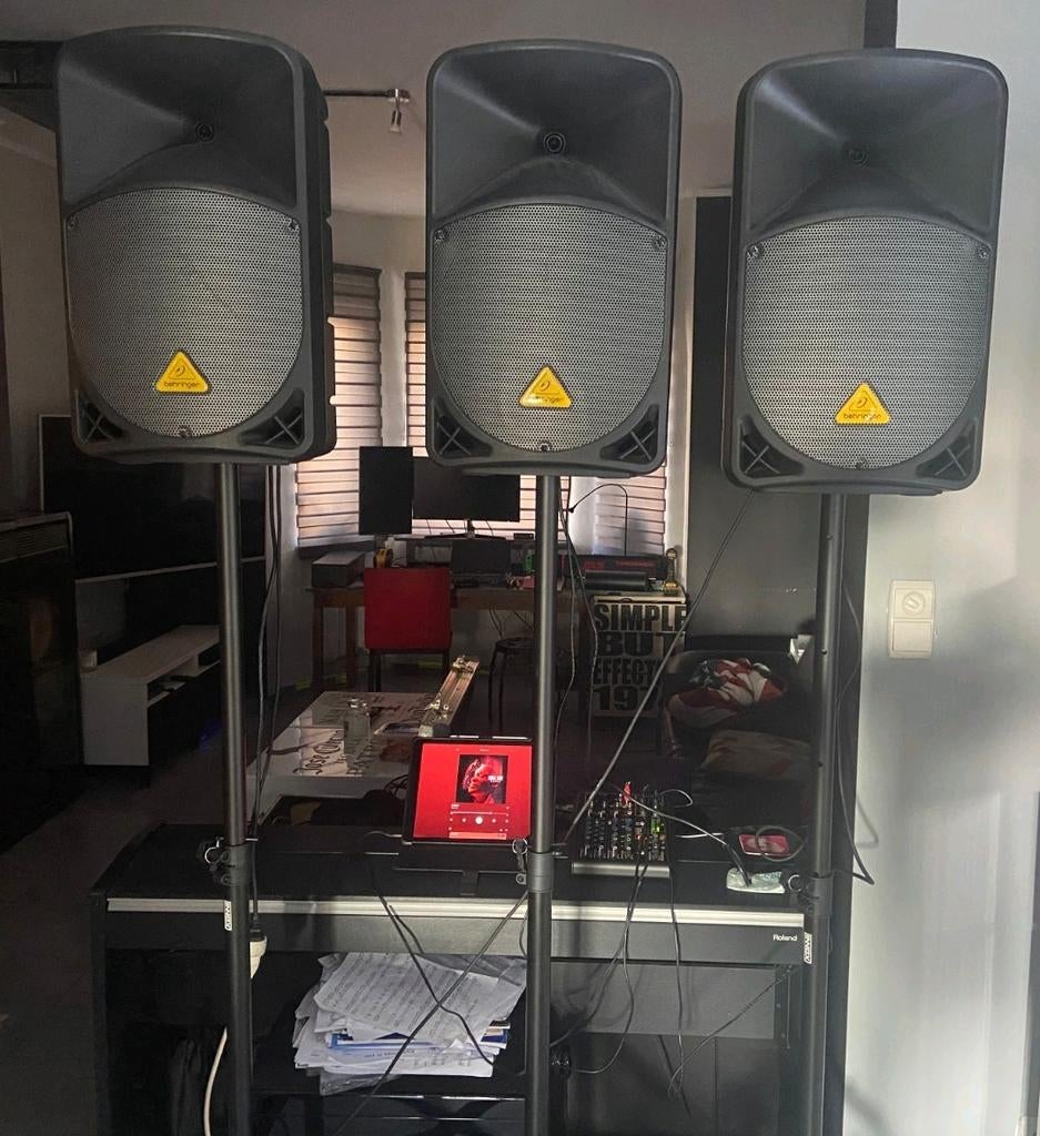 3 haut-parleurs actifs (Behringer B112D) + console de mixage, Musique & Instruments, DJ sets & Platines, Enlèvement, Utilisé, Behringer