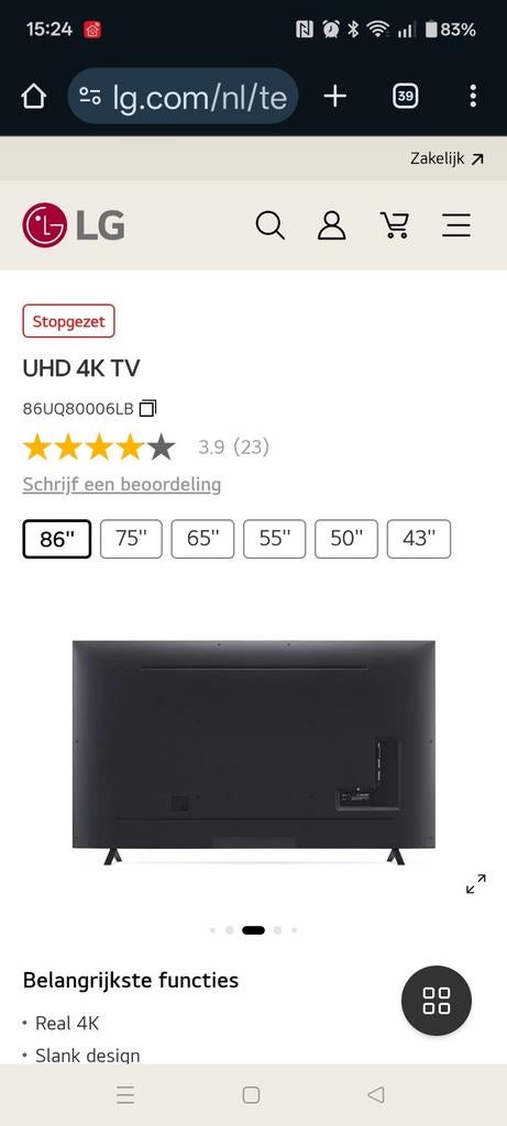 86" smart tv, Ophalen, LG, Smart TV