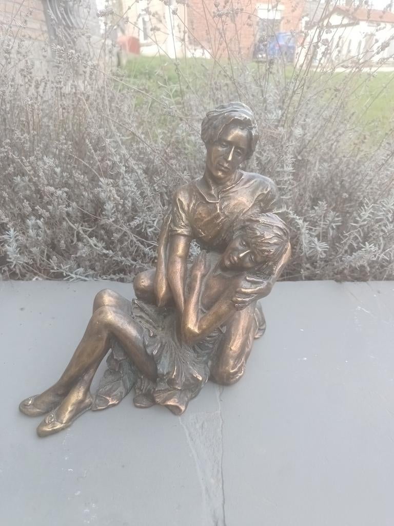 Vintage bronzen beeld: Andrea Paor : lovers embrace, Ophalen of Verzenden