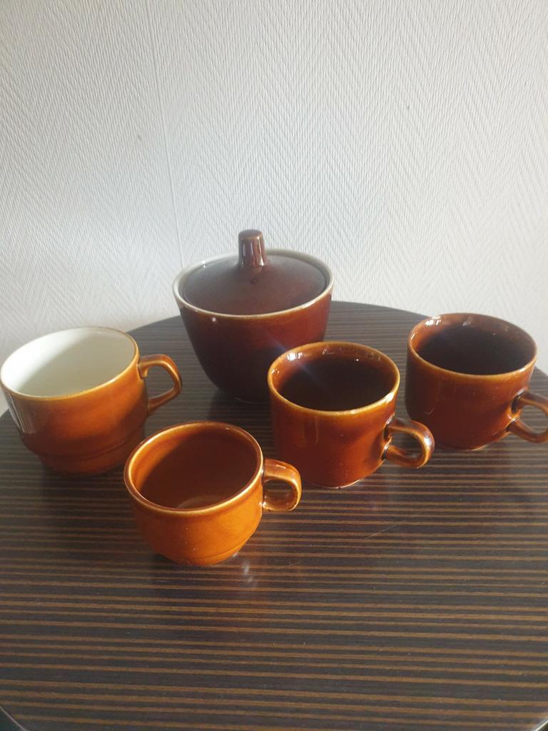 Vintage Koffietassen  en suikerpot villeroy and boch, Ophalen of Verzenden