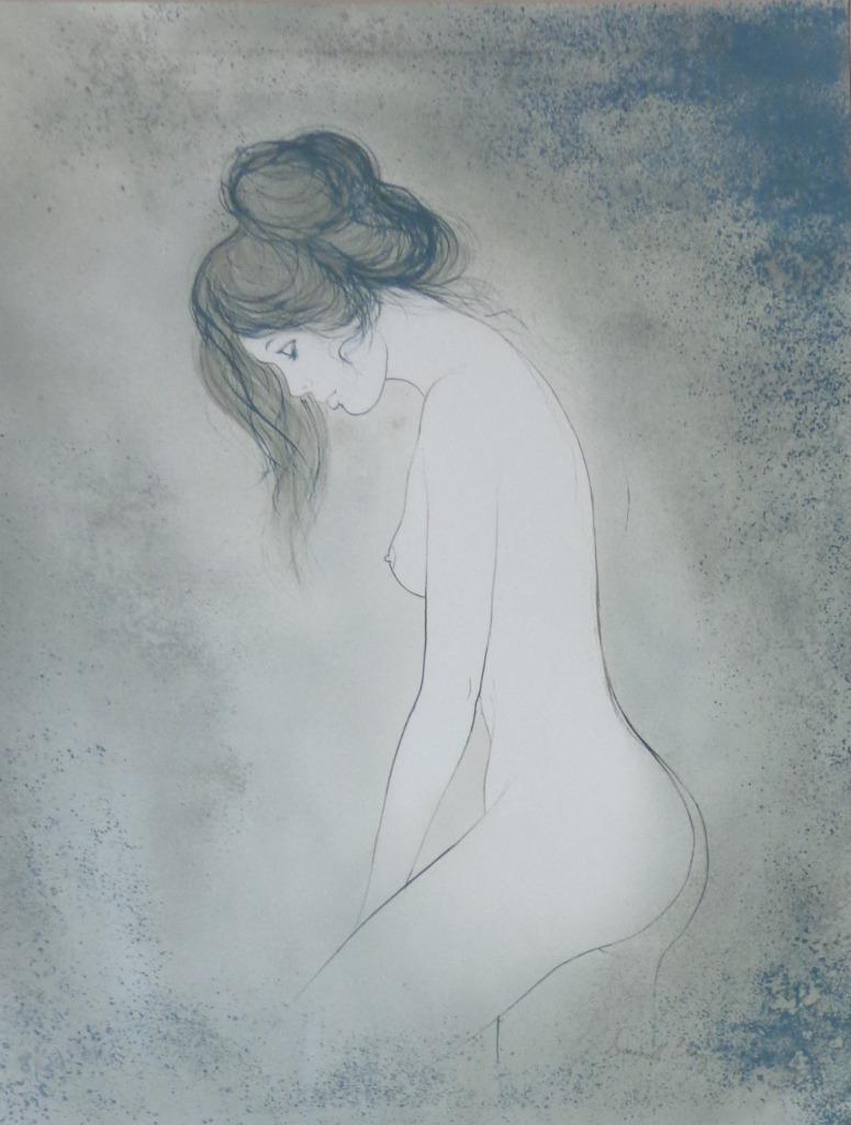 BERNARD CHAROY / SENSUELE VROUW / KLEURLITHO / 69x53cm / SIG, Antiquités & Art, Enlèvement ou Envoi