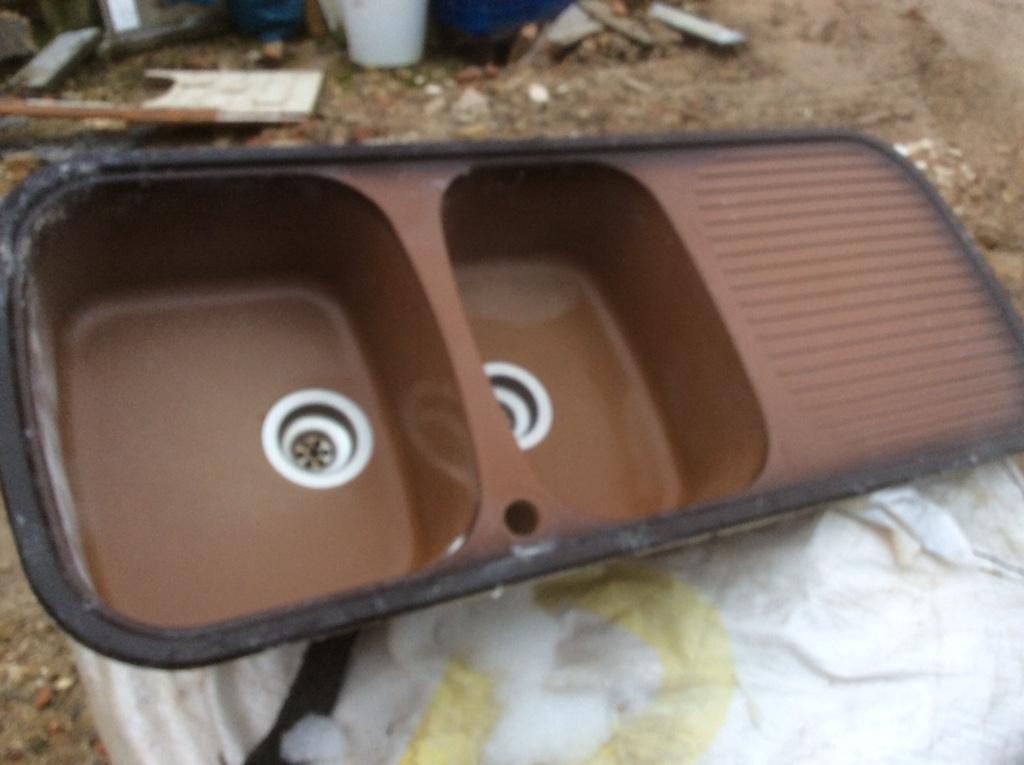 lavabo double en bon état voir photos, Enlèvement, Comme neuf, Autres types