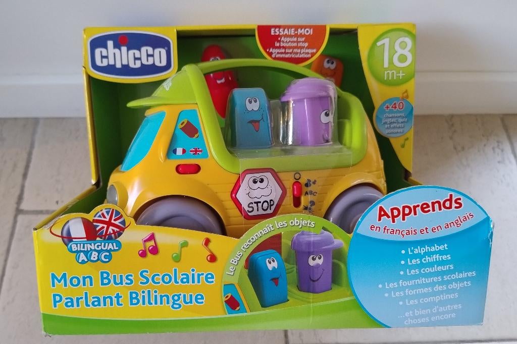 Chicco - My Talking School Bus — Tweetalig FR/VK, Kinderen en Baby's, Ophalen of Verzenden, Nieuw, Taal en Lezen, Met licht