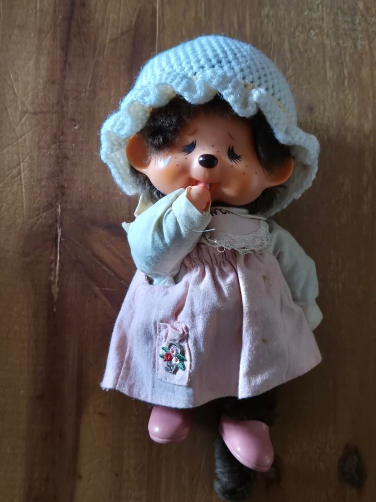 Japan 1974-1976 Monchichi G1 Sekiguchi vintage zeldzaam 20cm, Ophalen of Verzenden, Gebruikt, Overige typen