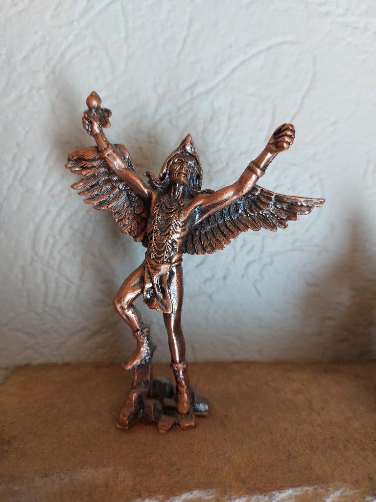 mini koperen indianen beeldjes, Ophalen of Verzenden, Zo goed als nieuw, Mens