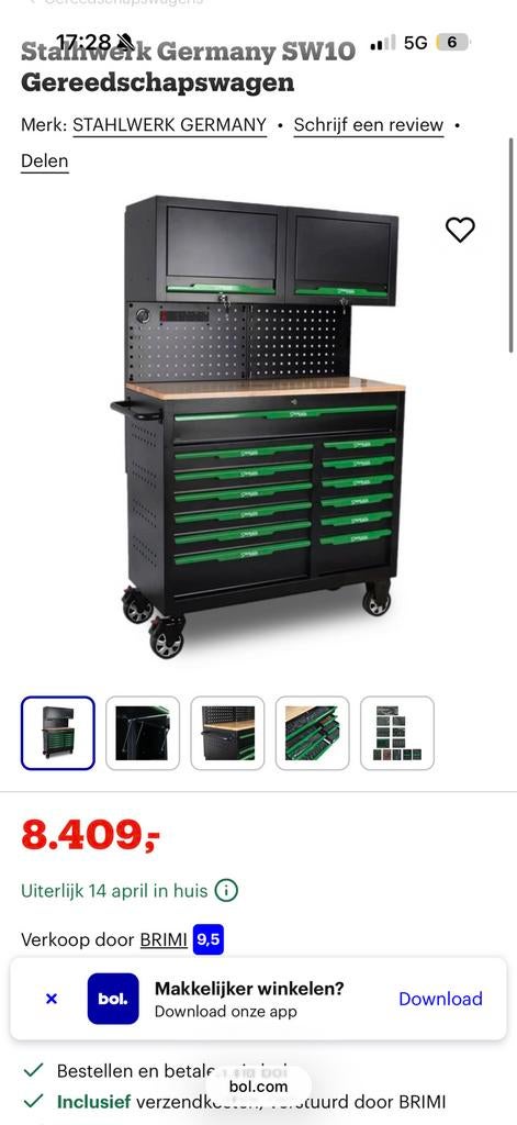 STAHLWERK gereedschapwagen SW10-nieuw in verpakking, Bricolage & Construction, Boîtes à outils, Enlèvement ou Envoi, Remplie, Neuf