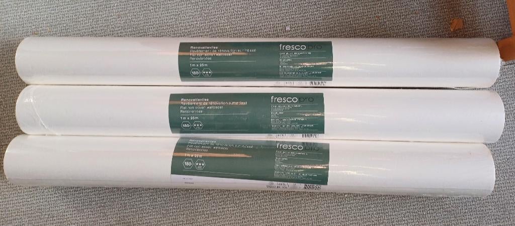 3 rollen Vliesbehang behangpapier  (nieuw in verpakking), Ophalen, 25 tot 50 m², Wit