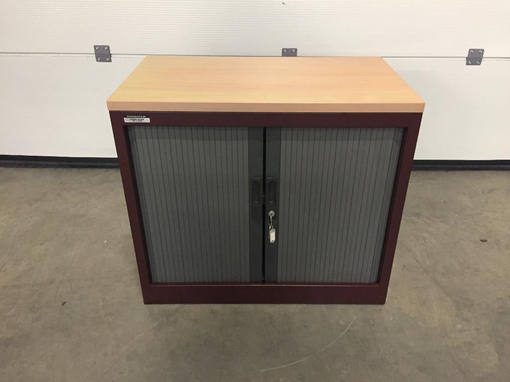 (154) Metalen lage rolluikkasten met legplank, Huis en Inrichting, Kasten | Overige, Ophalen, Zo goed als nieuw