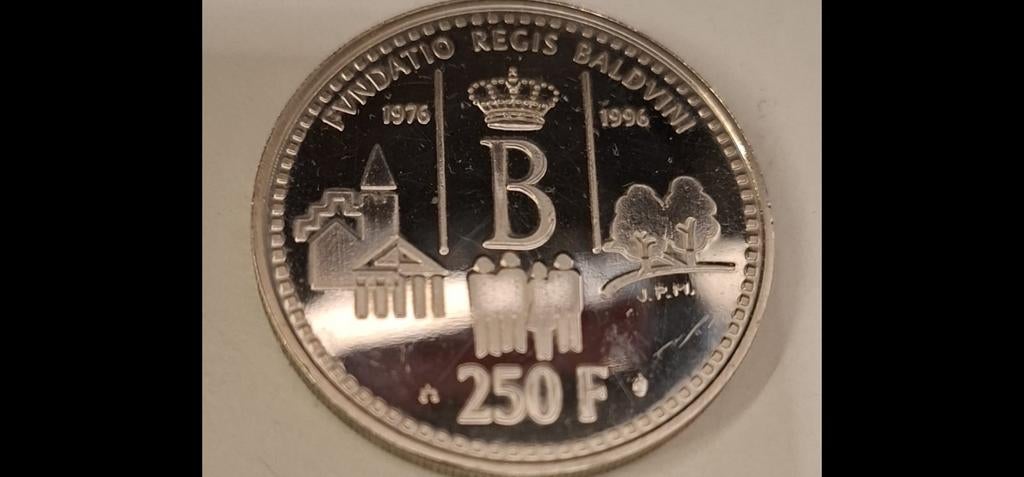 Piece 250 franc belge argent du roi beaudoin et de fabiola., Enlèvement ou Envoi, Série, Argent