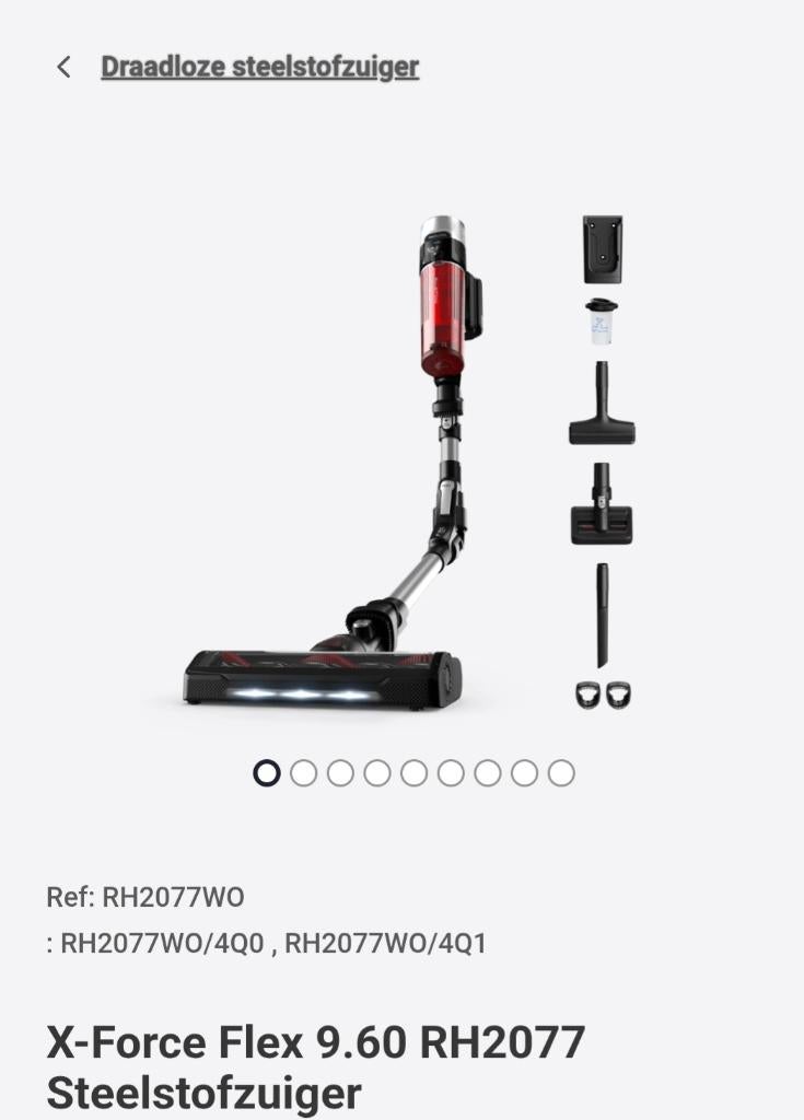 Rowenta rh2077wo, Ophalen, Nieuw, Reservoir, Stofzuiger