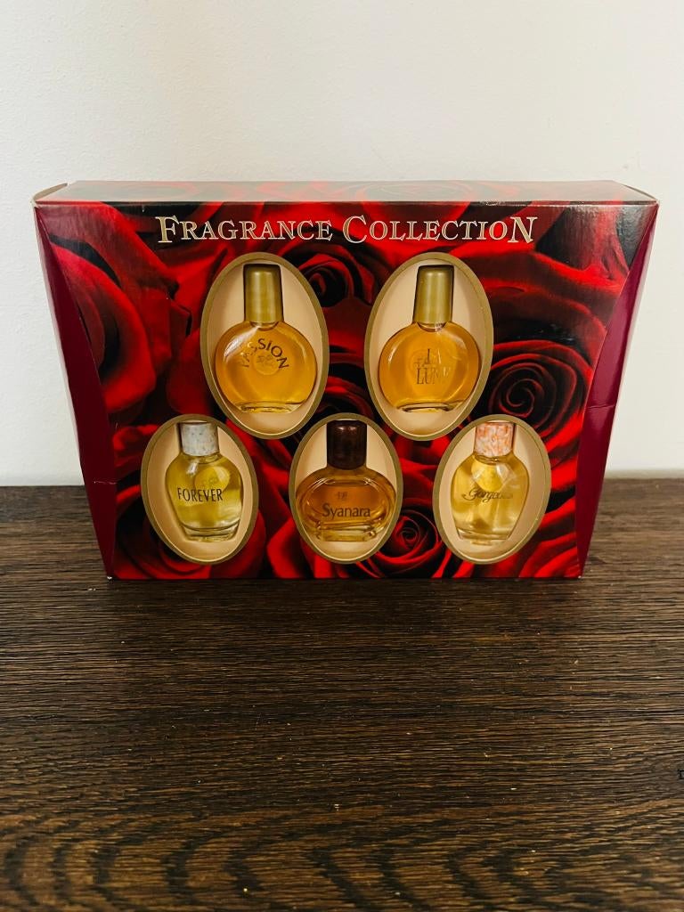Vintage mini parfum set Fragrance Collection – 5 flesjes, Verzamelen, Ophalen of Verzenden, Nieuw, Miniatuur, Gevuld
