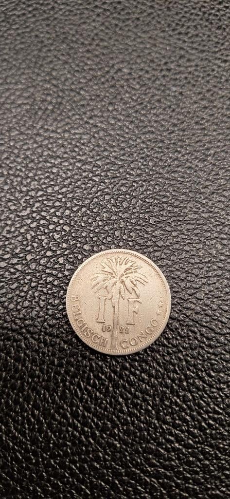 Belgisch congo 1 frank 1922 VL, Ophalen of Verzenden