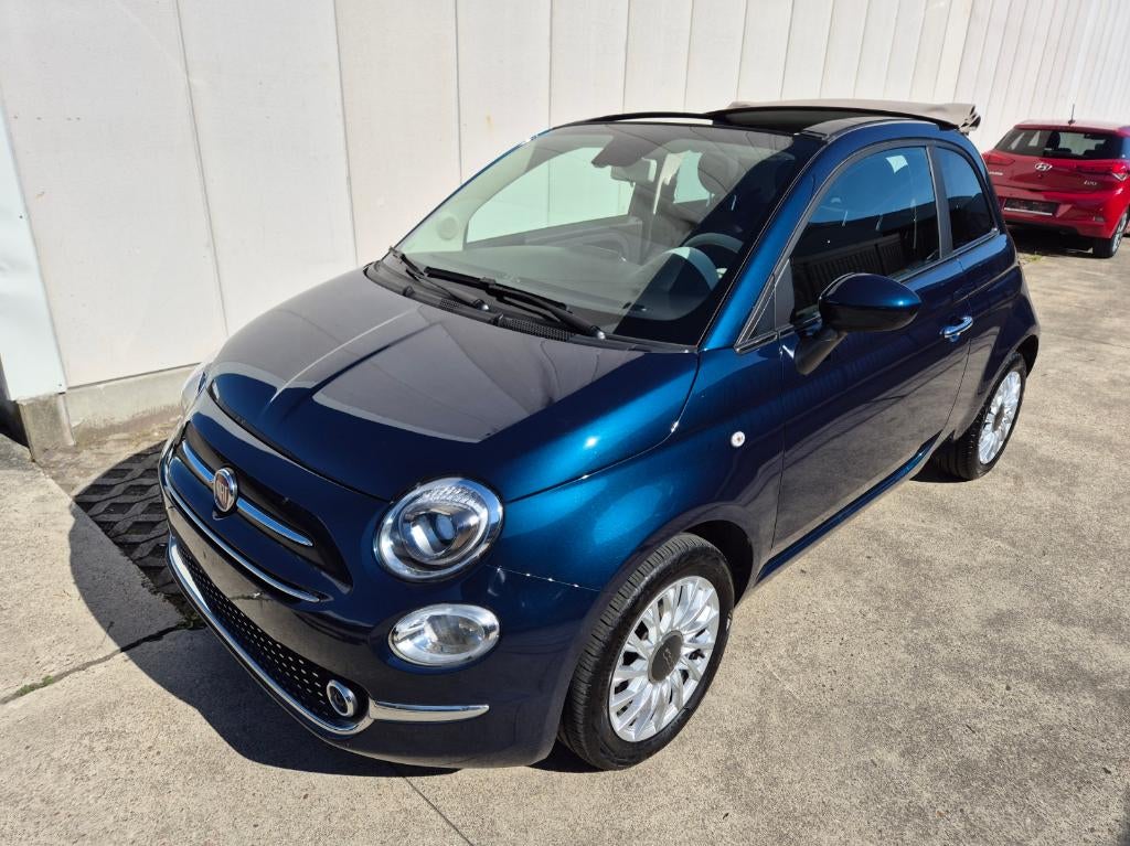 Fiat 500C 1.0i MHEV Climate Control Cruise Control Als nieuw, Auto's, Fiat, Voorwielaandrijving, 4 zetels, Cabriolet, Blauw