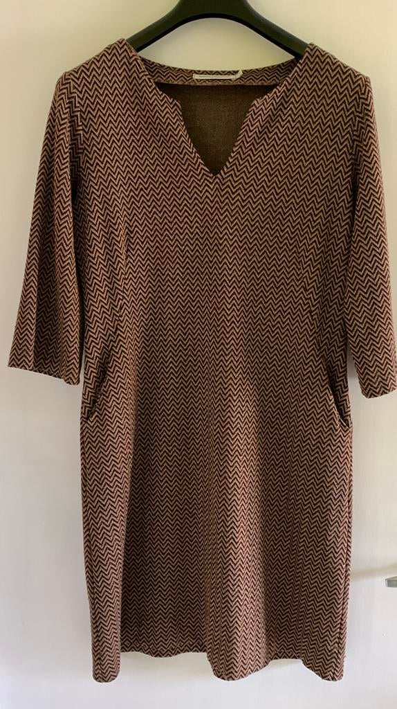 Nathalie Vleeschouwer L feestelijk kleedje, Bruin, Maat 42/44 (L), Ophalen of Verzenden, Zo goed als nieuw