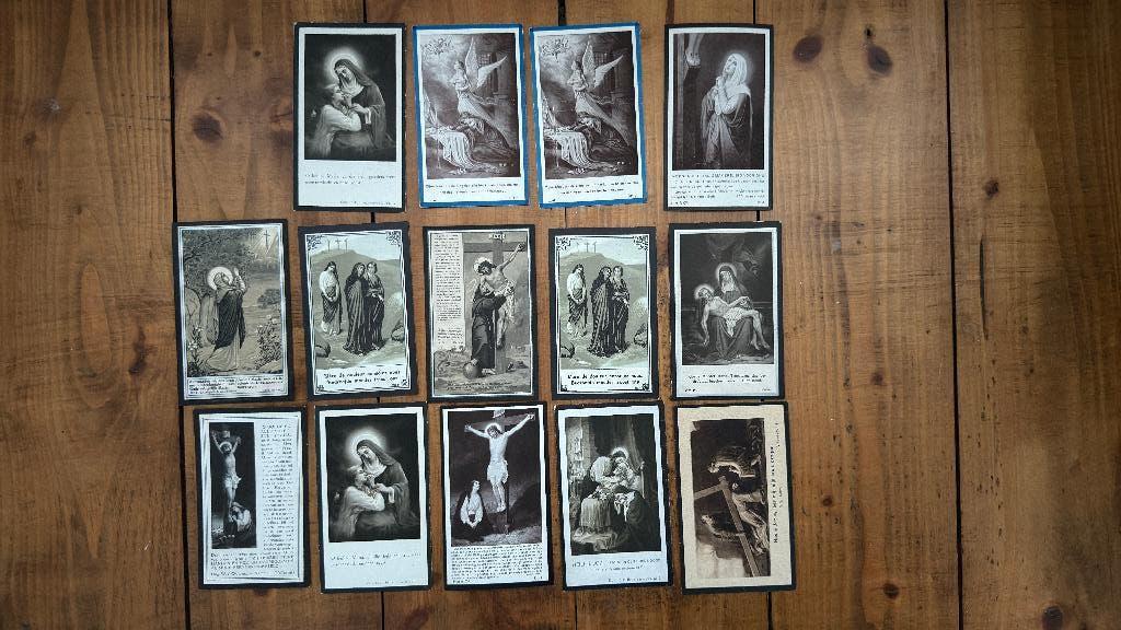 14 bidprentjes 1920-1930, Verzamelen, Ophalen of Verzenden, Bidprentje