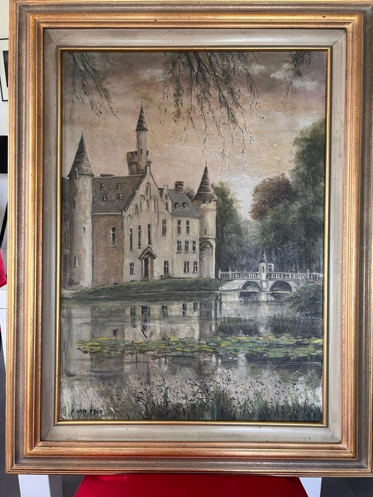Schilderij “ kasteel van Bornem “, Antiek en Kunst, Ophalen