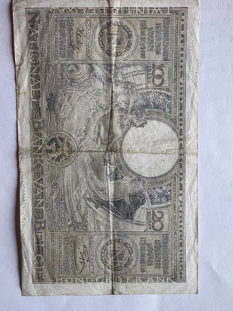 20 Belgas, Timbres & Monnaies, Billets de banque | Belgique, Enlèvement, Billets en vrac