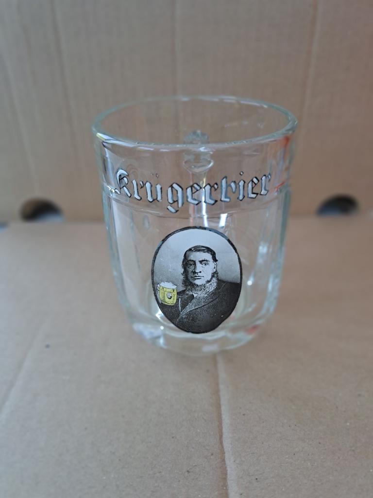 1 zeer oude bierpot van KRUGER bier, Ophalen of Verzenden, Zo goed als nieuw, Glas of Glazen, Overige merken