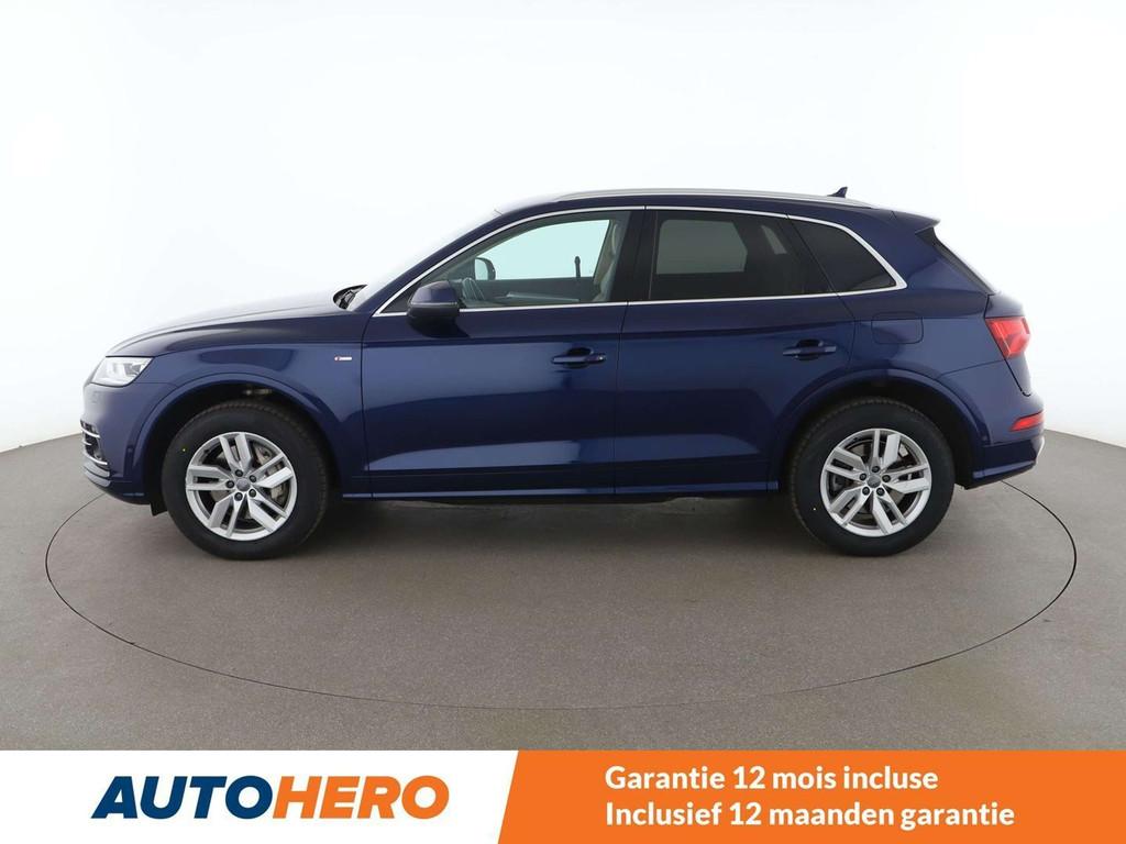 Audi Q5 55 TFSIe quattro sport (bj 2020, automaat), Auto's, Automaat, Gebruikt, Blauw, Leder