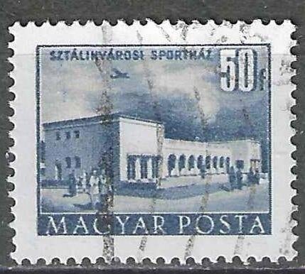 Hongrie 1953-1954 - Yvert 1086 - Plan de reconstruction (ST), Envoi, Affranchi