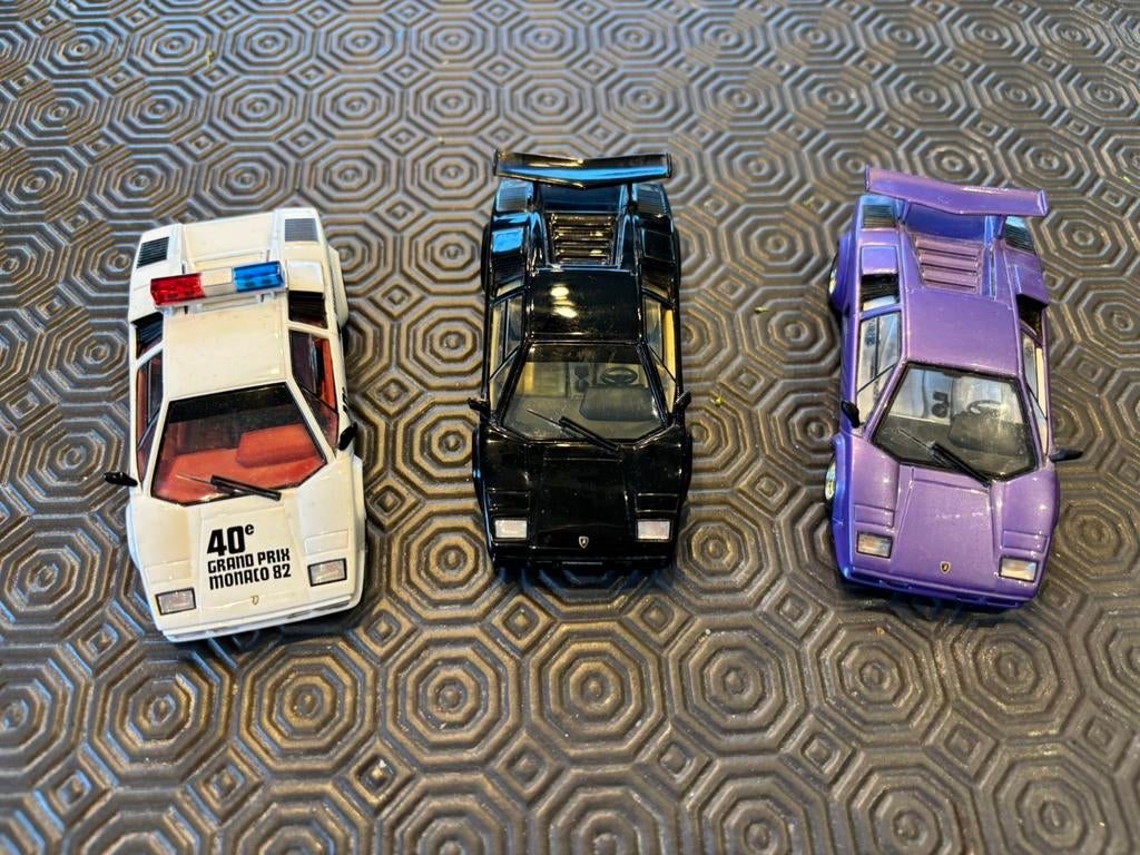 3 x Lamborghini Countach 5000 1/43 IXO, Hobby & Loisirs créatifs, Enlèvement ou Envoi, Comme neuf, Voiture