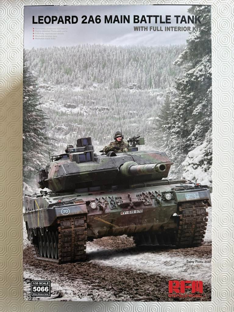 RYE Leopard 2A6 MBT with full interior, Hobby & Loisirs créatifs, Modélisme | Voitures & Véhicules, Neuf, Autres marques, Tank