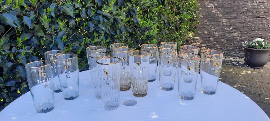 Vintage jupiler glazen, Ophalen, Gebruikt, Bierglas