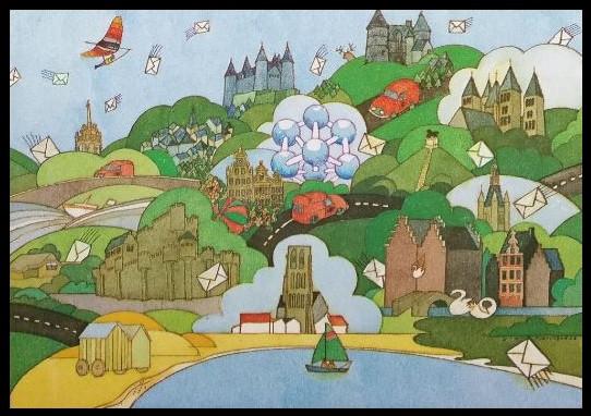 Postkaart Brussels Atomium, Leeuw van Waterloo, Post, Postzegels en Munten, Verzenden, Postfris