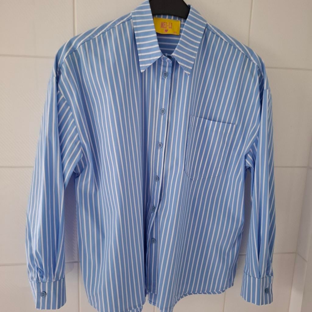 Blouse rayée bleue et blanche, Enlèvement, Neuf, Taille 42/44 (L), Bleu
