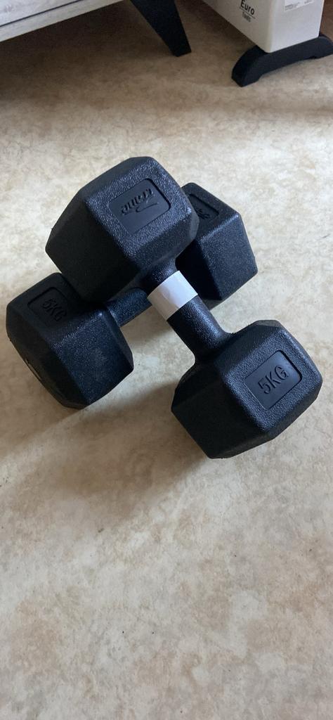 2x5 kg dambell, Sport en Fitness, Ophalen, Zo goed als nieuw