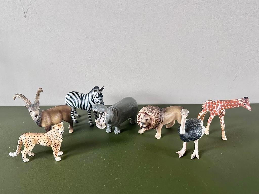 Schleich 7 diertjes, Verzamelen, Dierenverzamelingen, Ophalen, Zo goed als nieuw